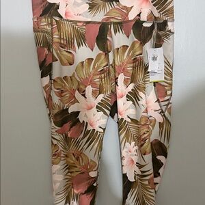 Old Navy Tropical Print Capris - Pink and Green
